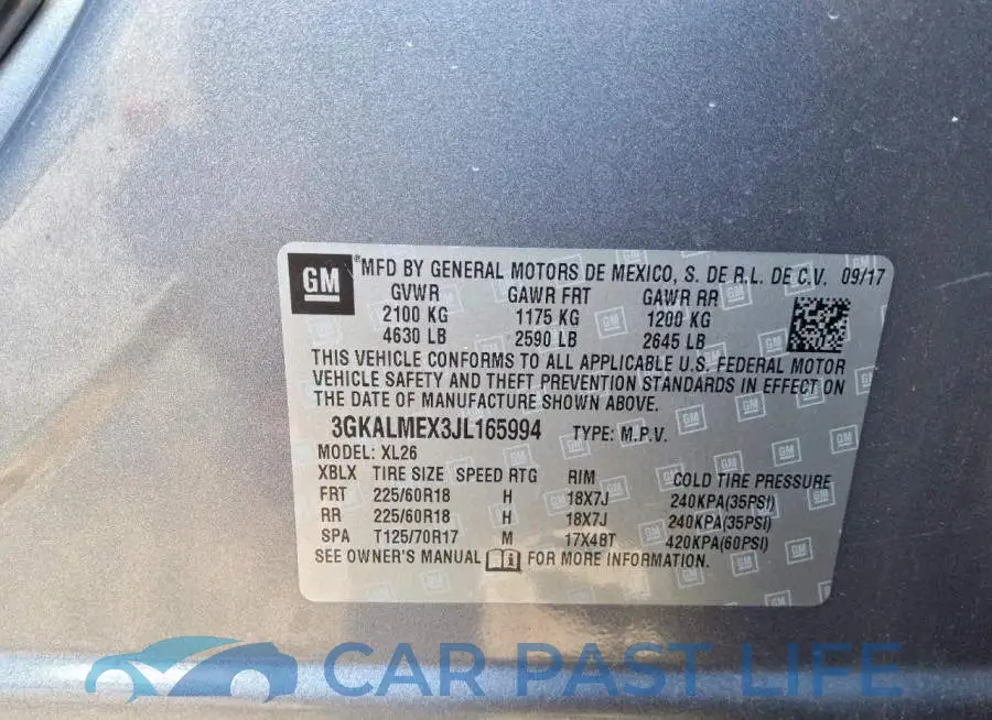 3GKALMEX3JL165994# 13