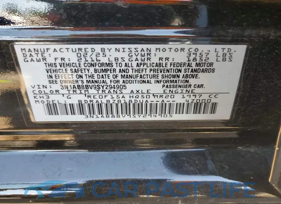 3N1AB8BV9SY294905# 12