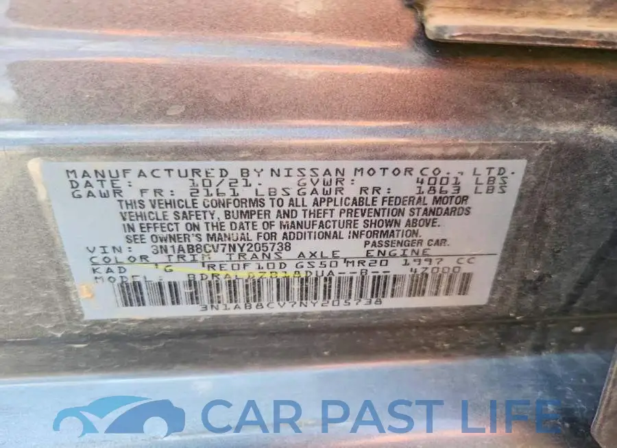 3N1AB8CV7NY205738# 13