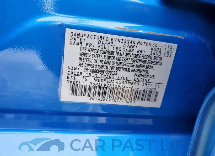 3N1AB8CV9NY229023# 13