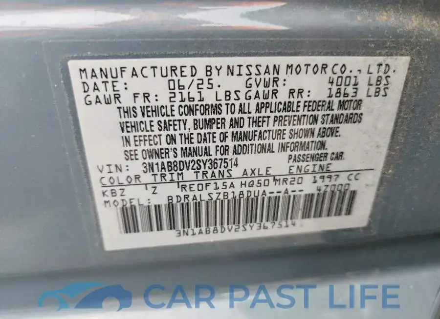 3N1AB8DV2SY367514# 12