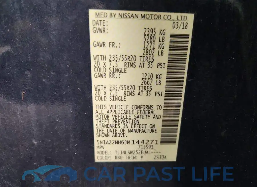5N1AZ2MH6JN144271# 12