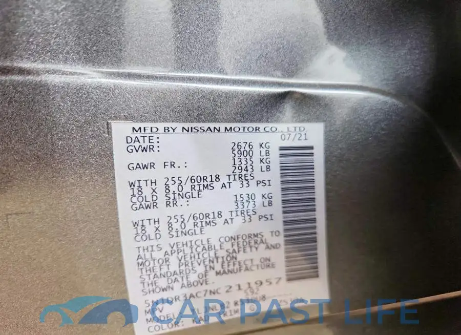 5N1DR3AC7NC211957# 13