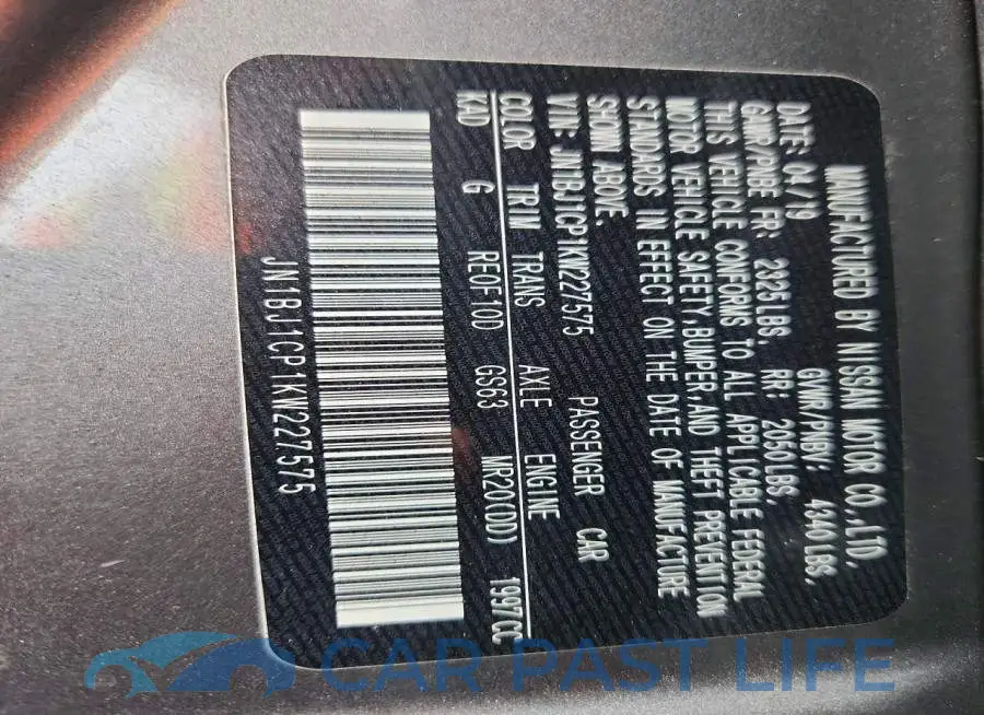 JN1BJ1CP1KW227575# 13