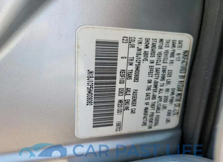 JN1BJ1CP5HW009082# 13