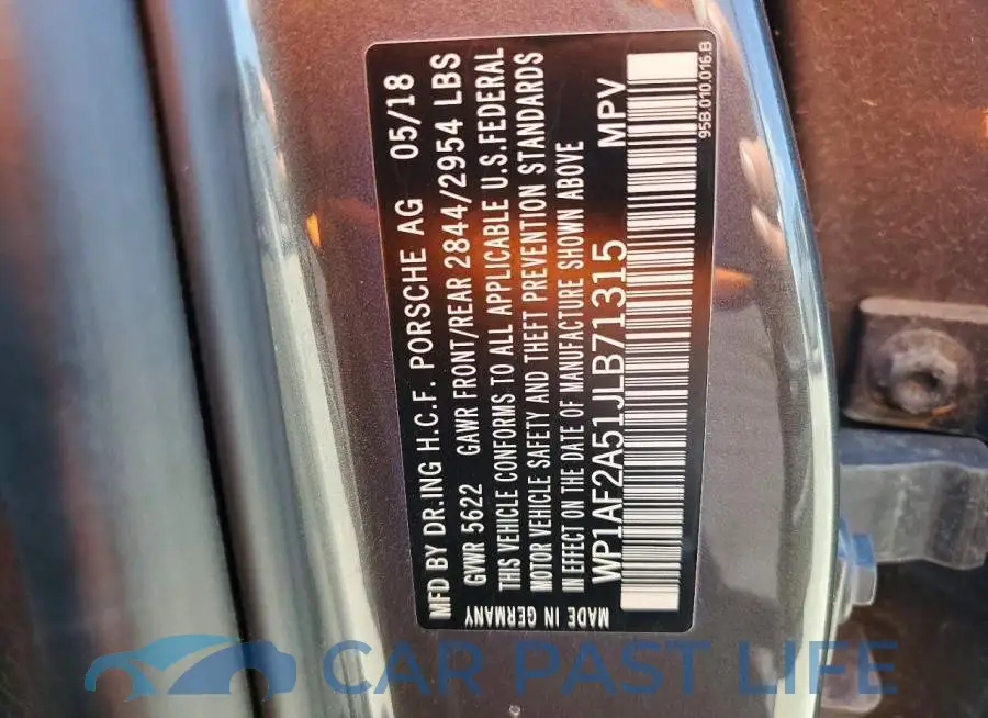 WP1AF2A51JLB71315# 14