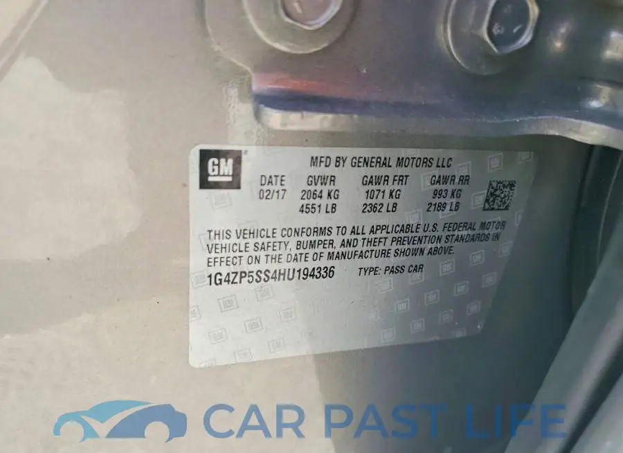 1G4ZP5SS4HU194336# 13