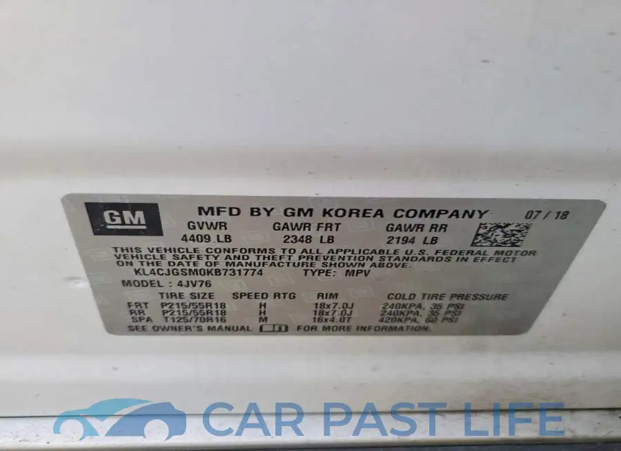 KL4CJGSM0KB731774# 13