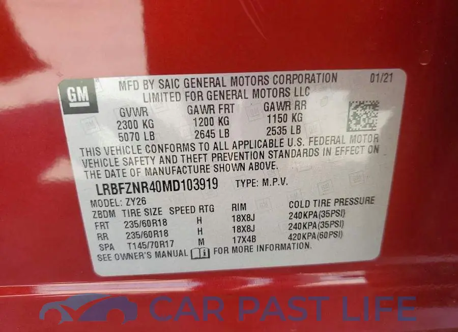 LRBFZNR40MD103919# 13