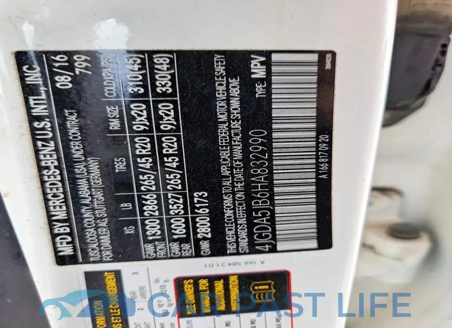 4JGDA5JB6HA832990# 12