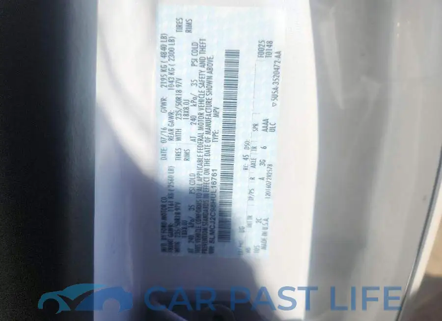 5LMCJ2C98HUL16761# 13