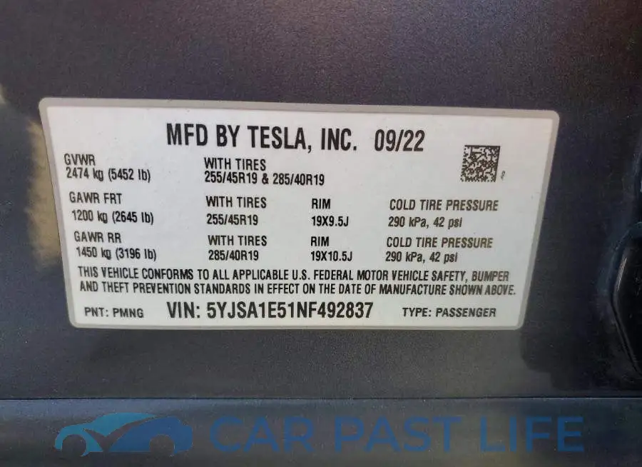 5YJSA1E51NF492837# 13