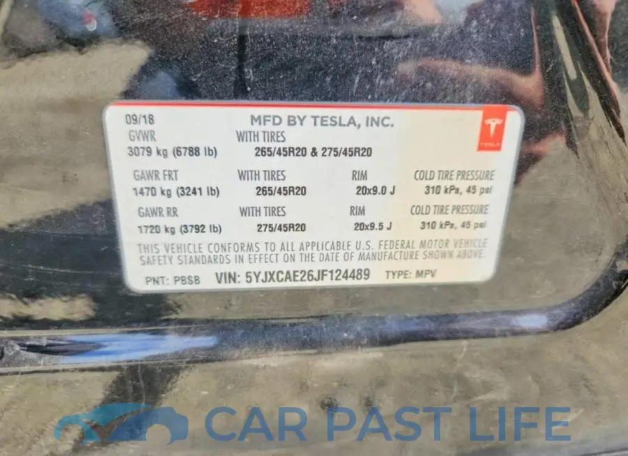 5YJXCAE26JF124489# 13