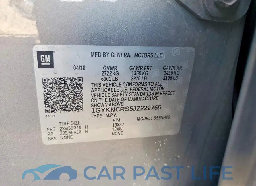 1GYKNCRS5JZ229765# 13