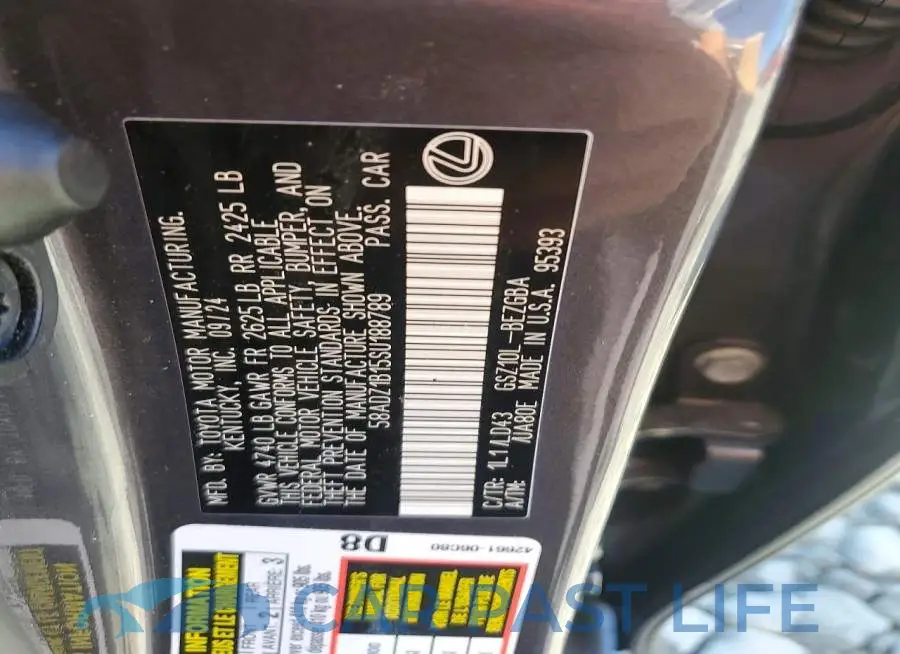 58ADZ1B15SU188789# 12
