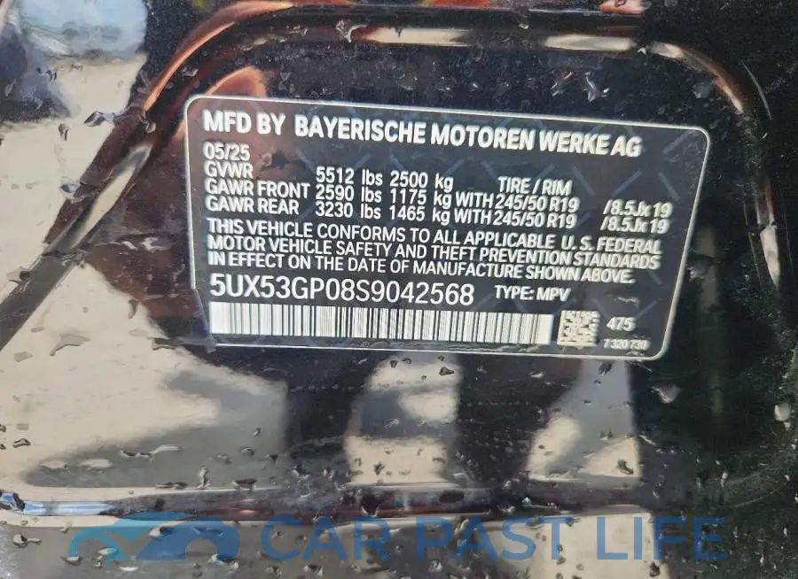 5UX53GP08S9042568# 13