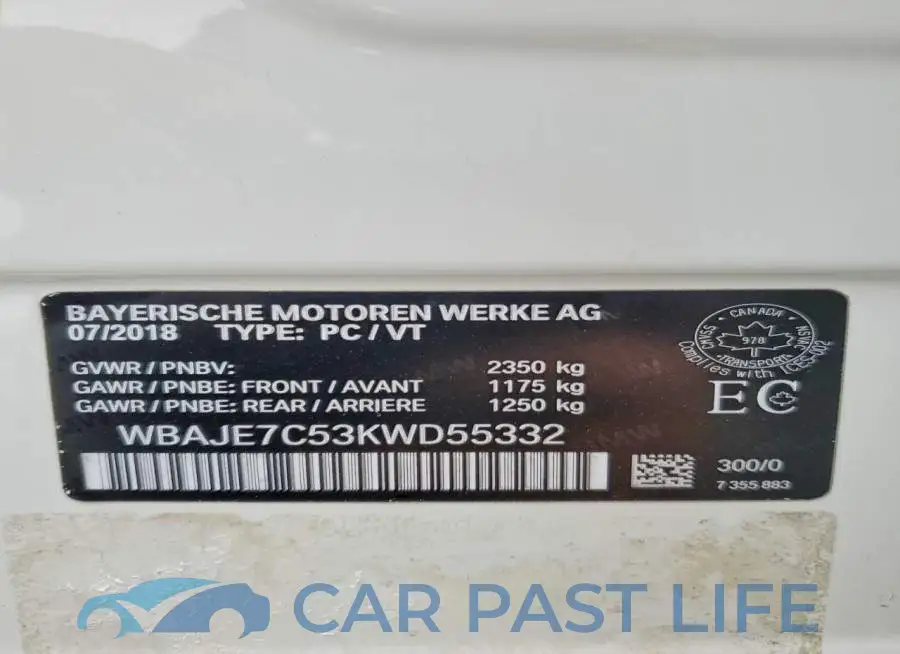 WBAJE7C53KWD55332# 12