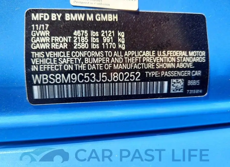 WBS8M9C53J5J80252# 12