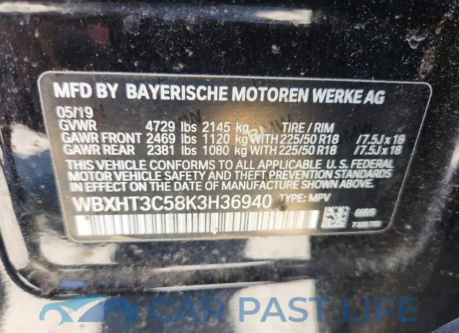 WBXHT3C58K3H36940# 13