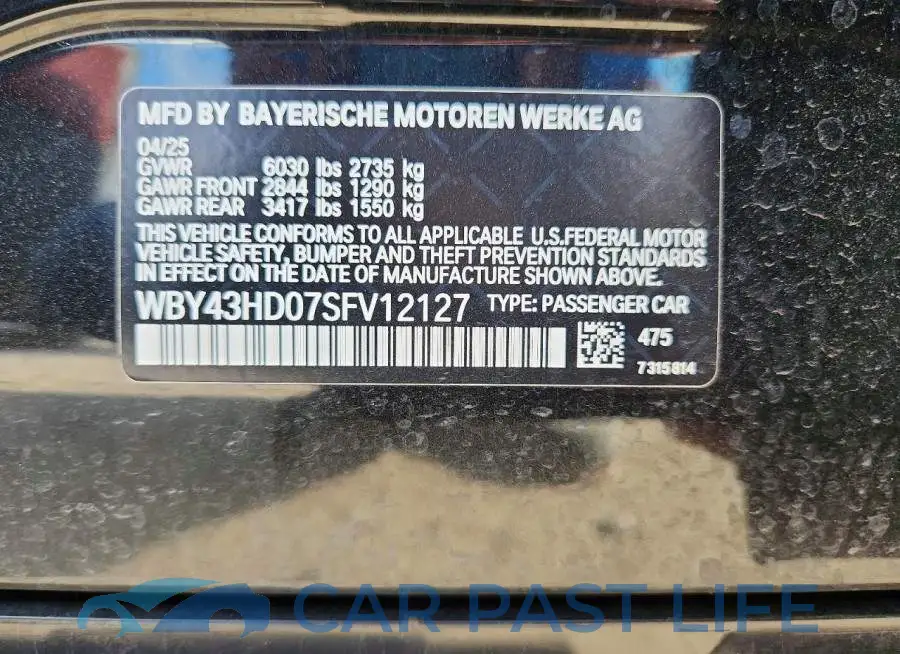 WBY43HD07SFV12127# 13