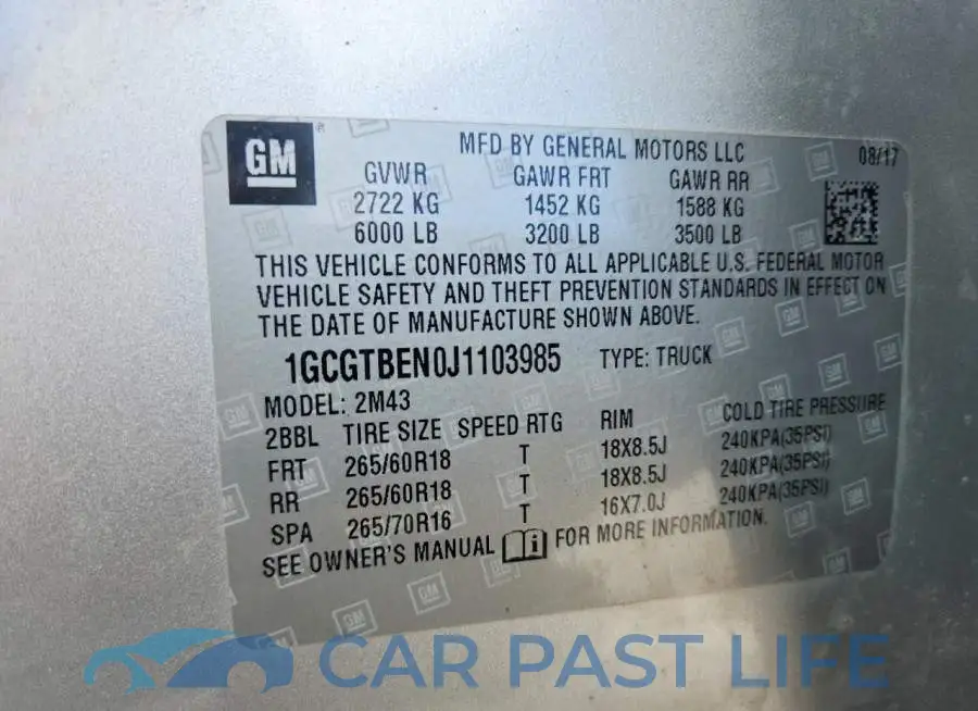 1GCGTBEN0J1103985# 13