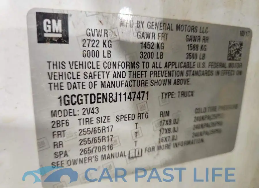 1GCGTDEN8J1147471# 12