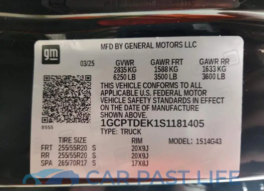 1GCPTDEK1S1181405# 13