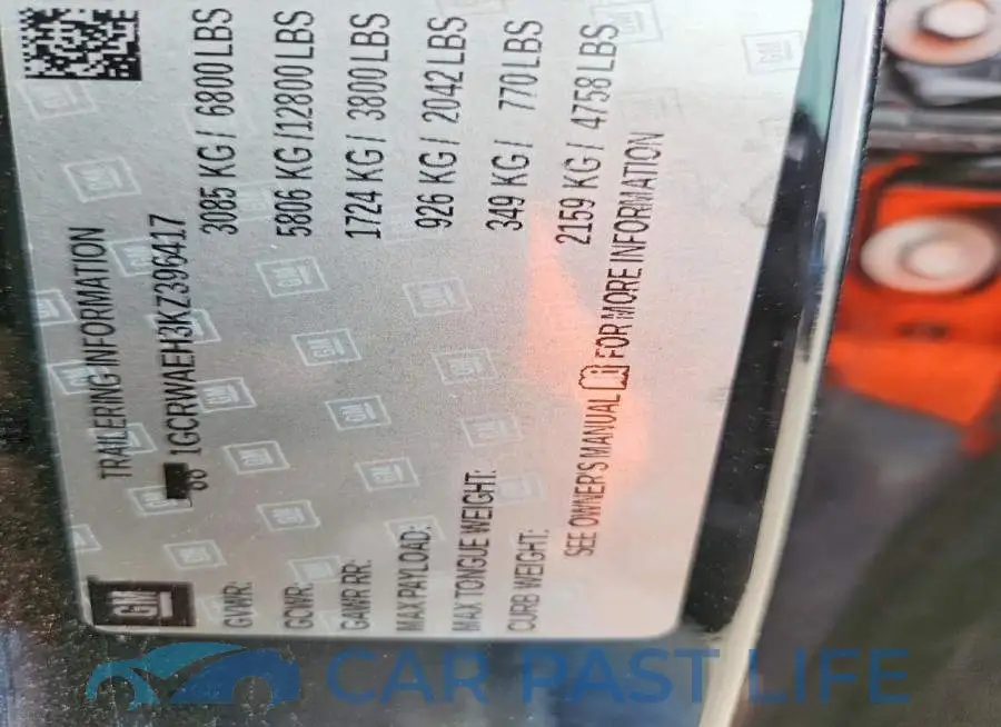 1GCRWAEH3KZ396417# 12