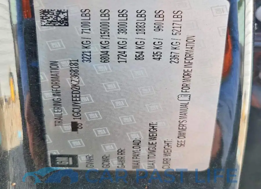1GCUYEED2KZ368181# 12