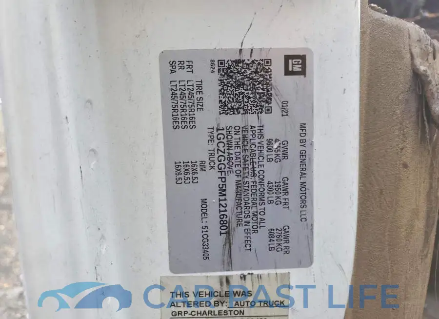 1GCZGGFP5M1216801# 12