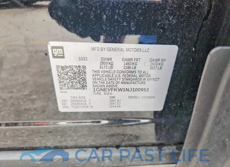 1GNEVFKW1NJ100953# 13