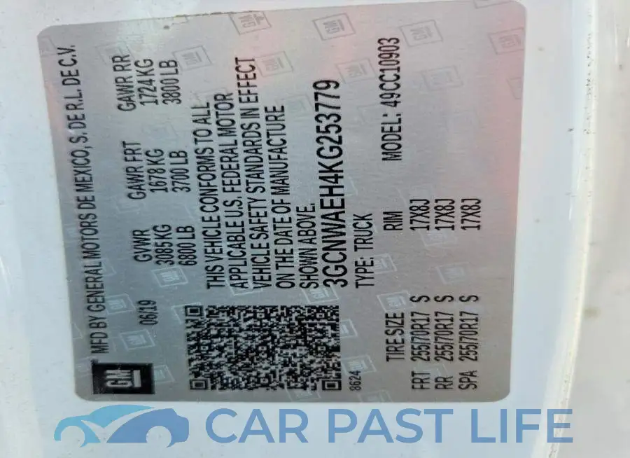 3GCNWAEH4KG253779# 12