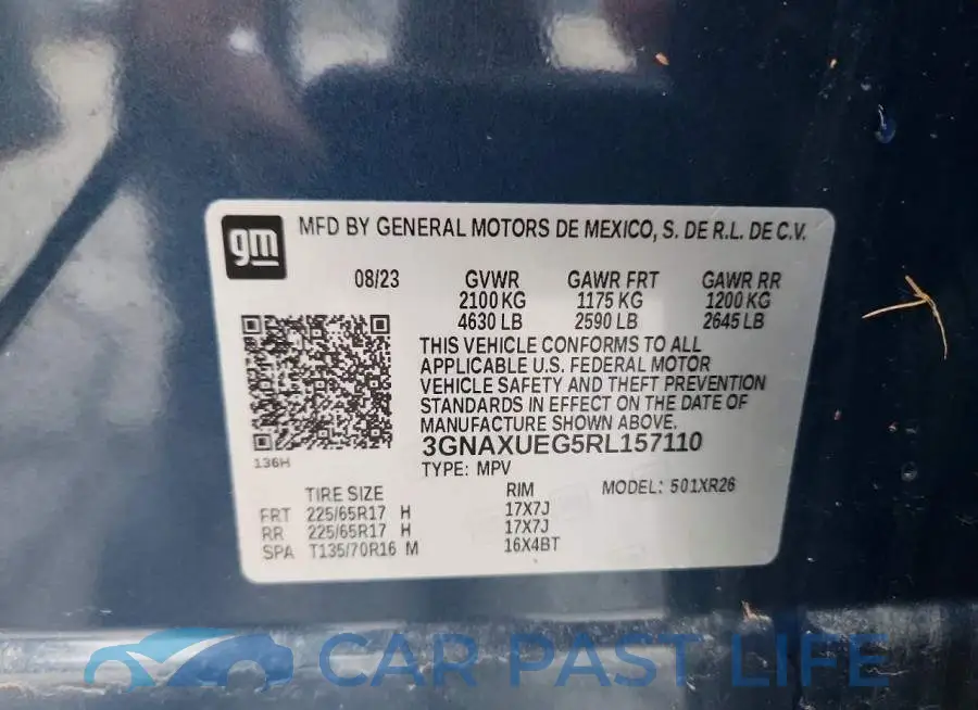 3GNAXUEG5RL157110# 13
