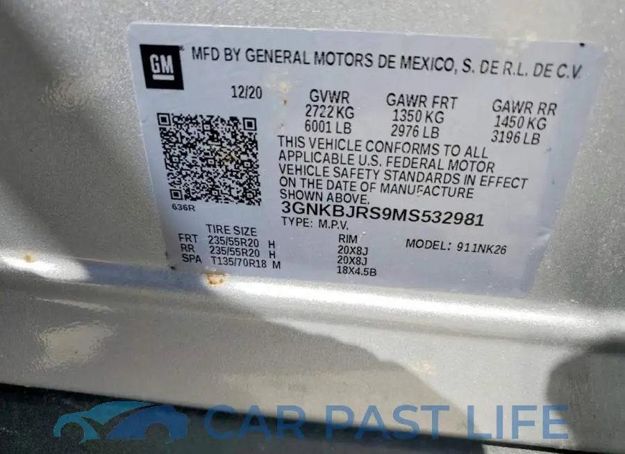 3GNKBJRS9MS532981# 13