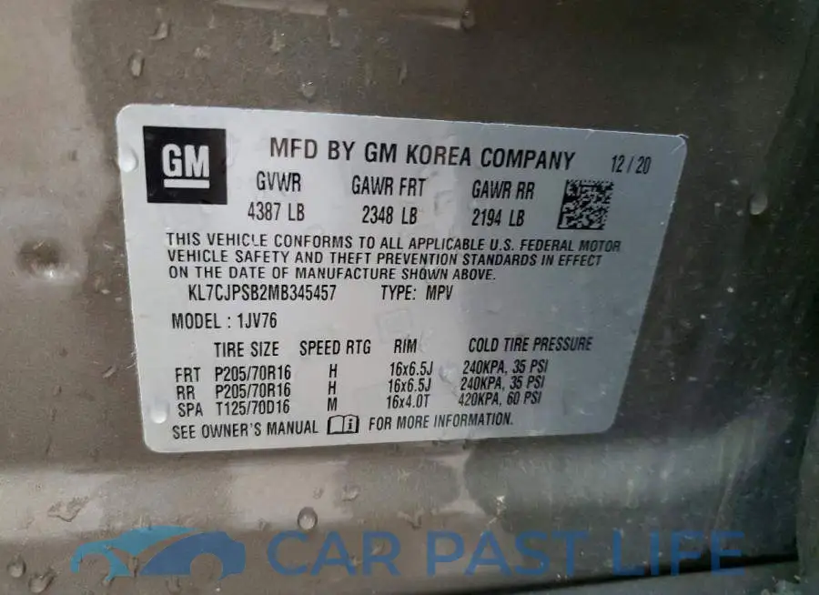 KL7CJPSB2MB345457# 14