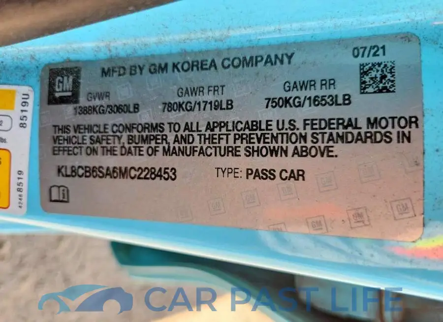 KL8CB6SA6MC228453# 12