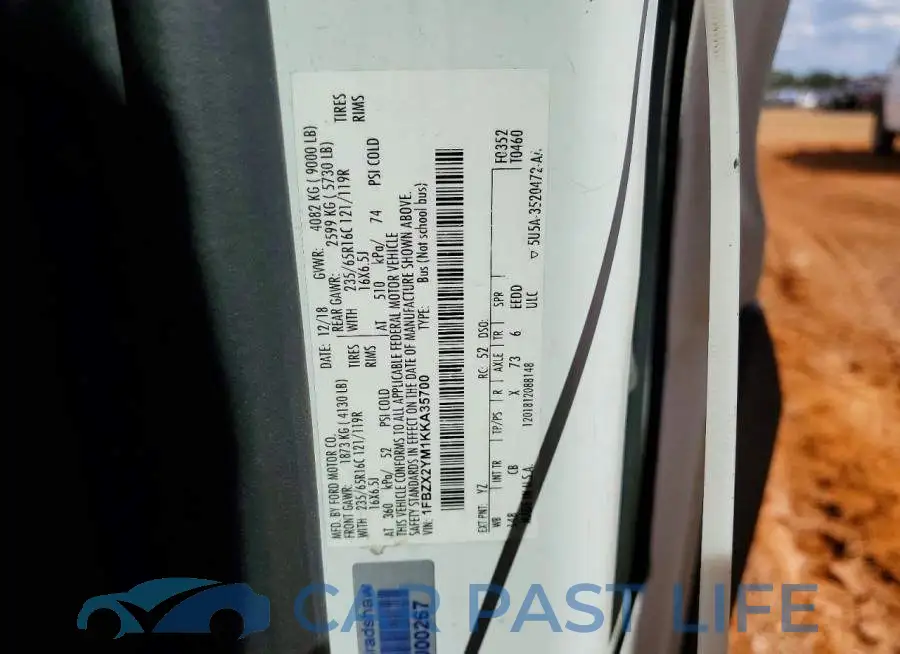 1FBZX2YM1KKA35700# 13