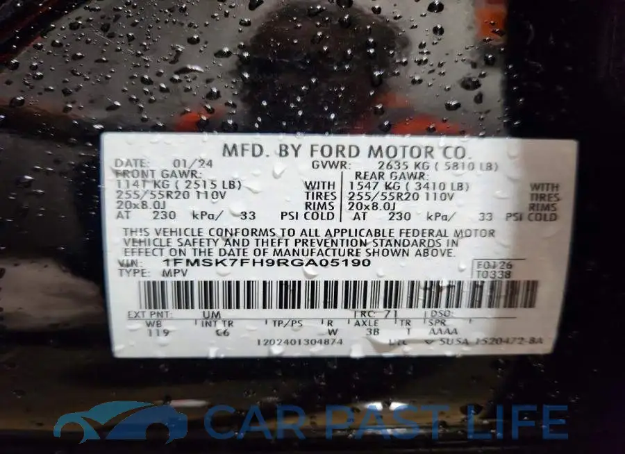 1FMSK7FH9RGA05190# 13