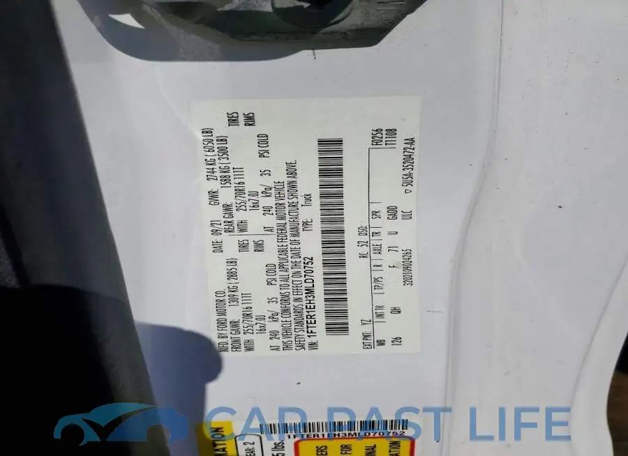 1FTER1EH3MLD70752# 12