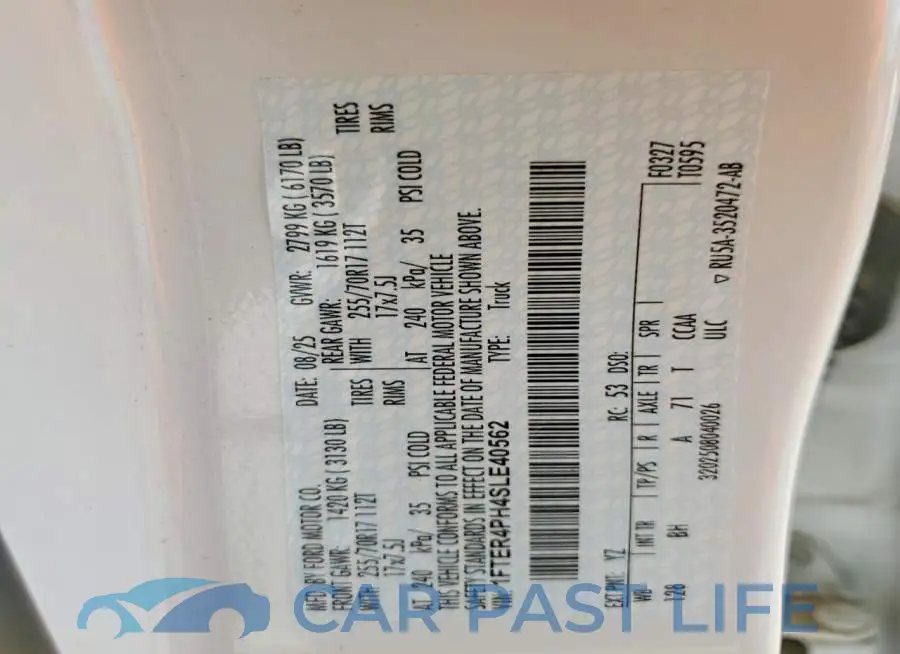1FTER4PH4SLE40562# 12
