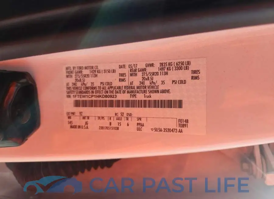 1FTEW1CP1HKD80923# 12