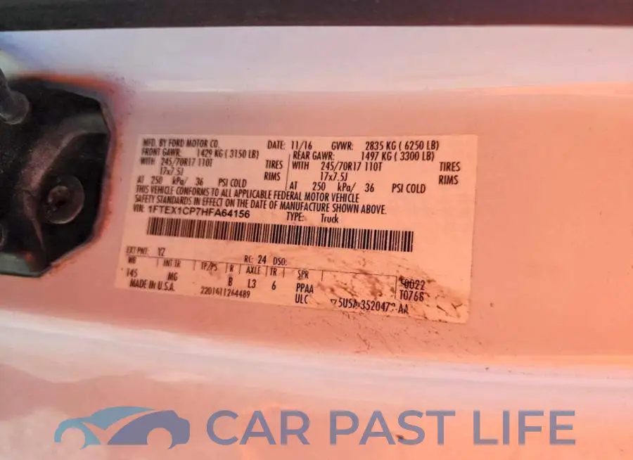 1FTEX1CP7HFA64156# 12