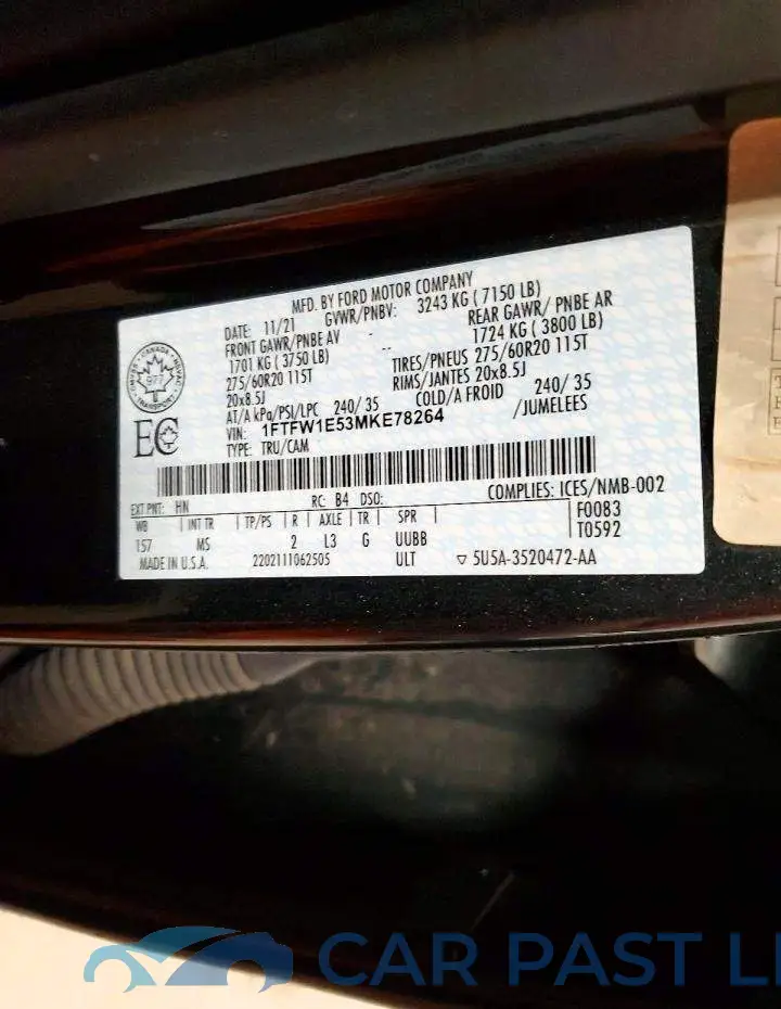 1FTFW1E53MKE78264# 13