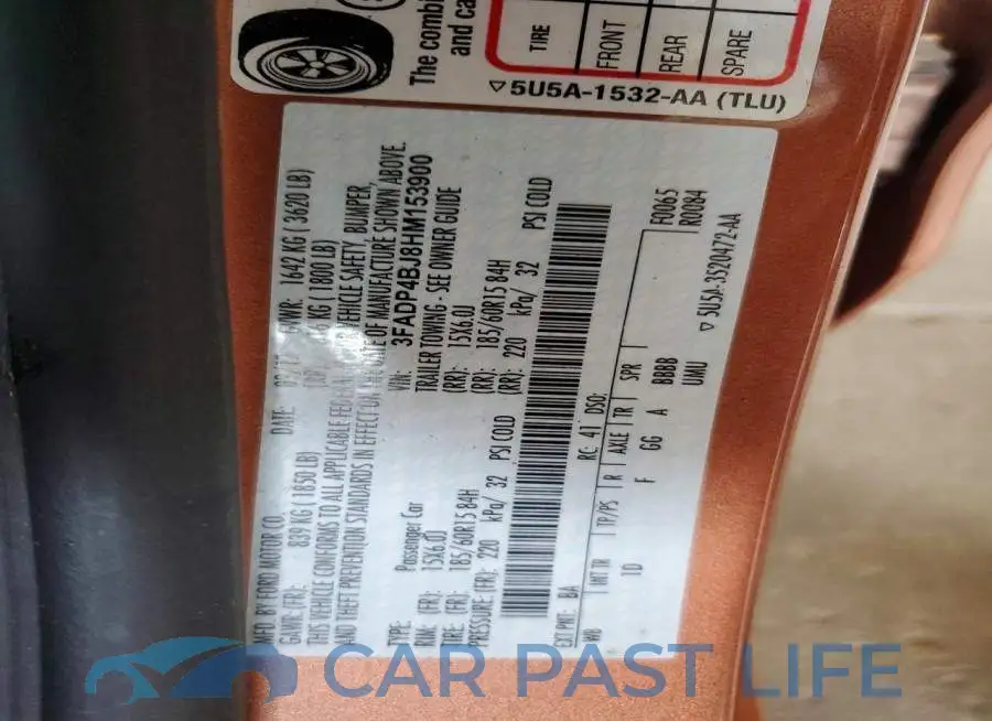 3FADP4BJ8HM153900# 12