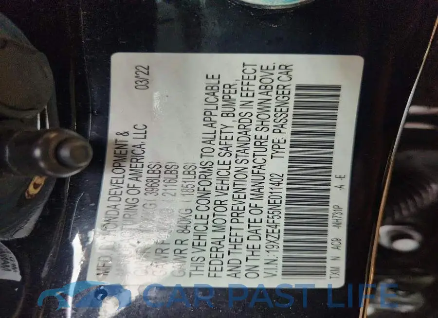19XZE4F55NE011402# 12