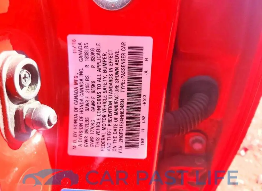 2HGFC1F34HH634834# 13