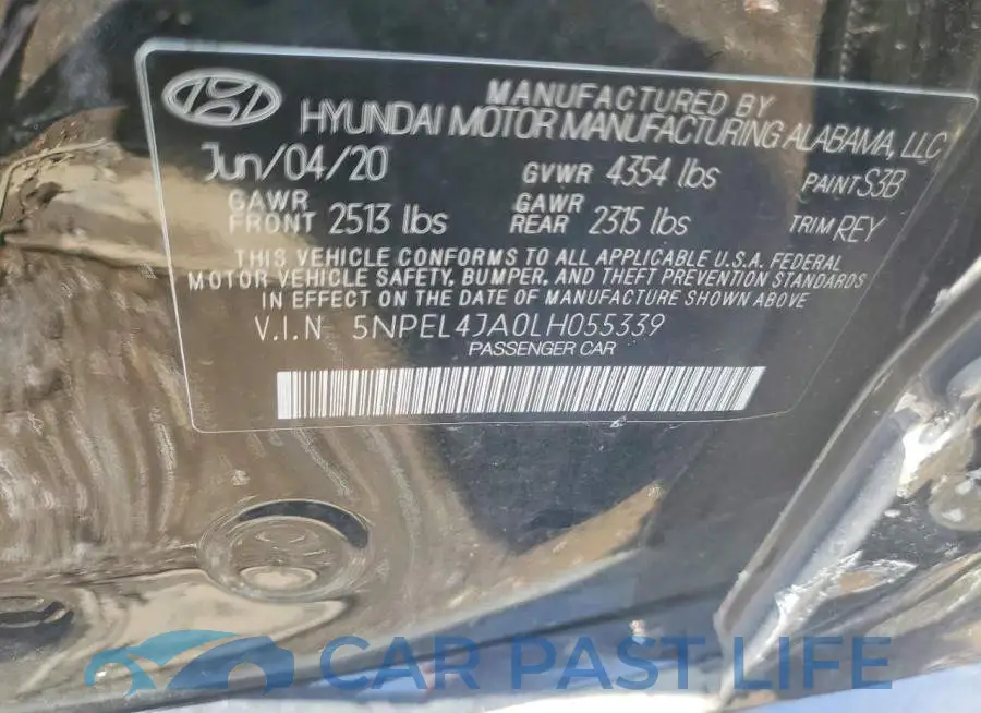 5NPEL4JA0LH055339# 12