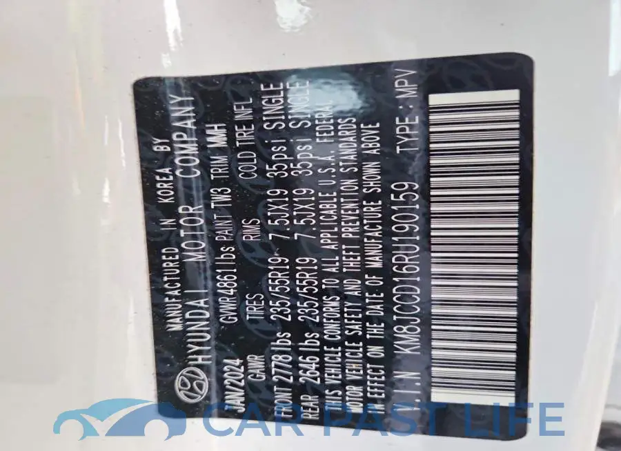 KM8JCCD16RU190159# 13