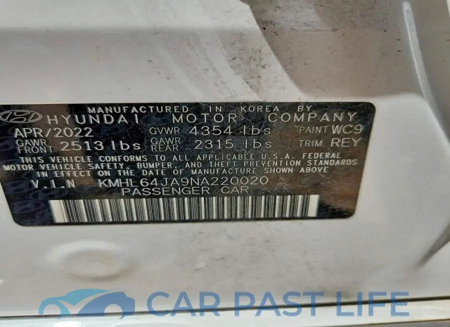 KMHL64JA9NA220020# 12