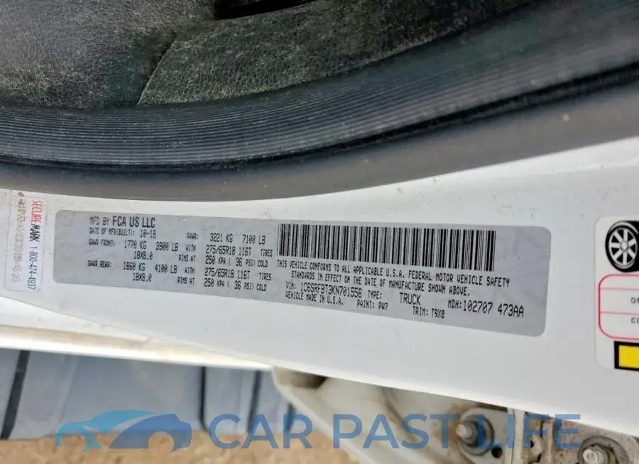 1C6SRFBT3KN701556# 12